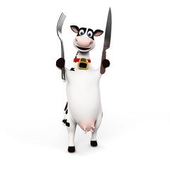 3d rendered illustration of a toon cow