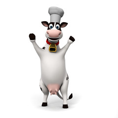 3d rendered illustration of a toon cow