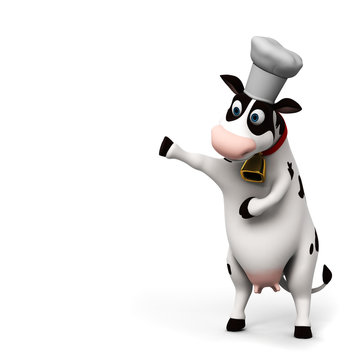 3d rendered illustration of a toon cow