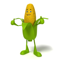 3d rendered illustration of a corn cob character © Sebastian Kaulitzki