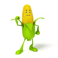 3d rendered illustration of a corn cob character © Sebastian Kaulitzki