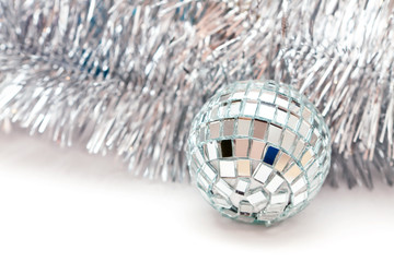 Christmas ball and a silver garland