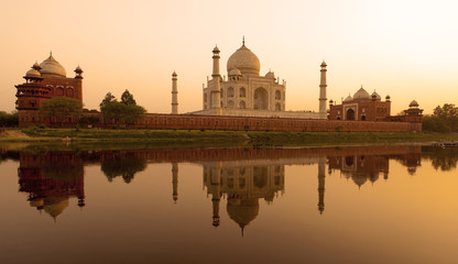 Taj Mahal at sunset. © davidevison