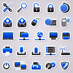 computer navy blue stickers