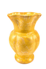 Yellow clay flower vase