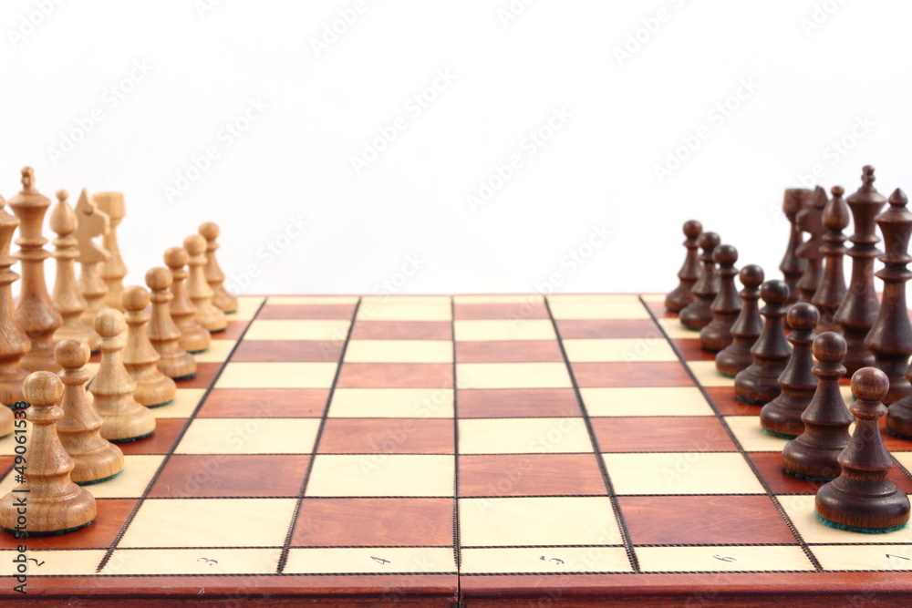 Poster chess on chessboard before the game