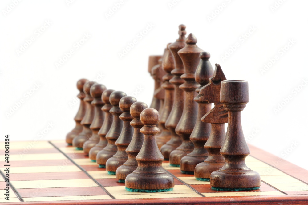 Poster chess on chessboard before the game