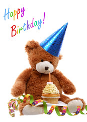 Fototapeta Happy birthday teddy bear obraz