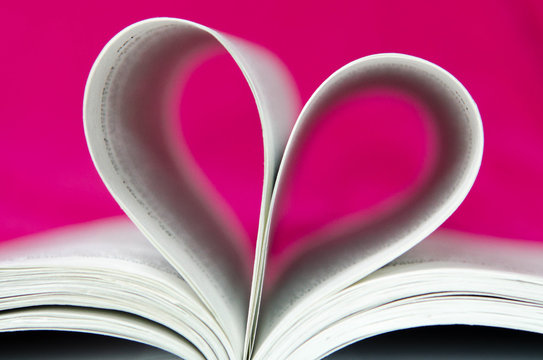 Pink Book Heart Shape