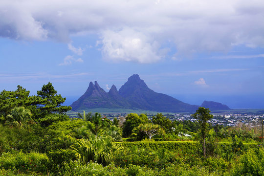 Sharp mountains at Mauritius