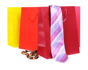 shopping bags with gifts