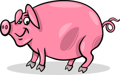 pig farm animal cartoon illustration