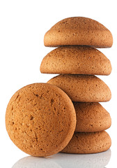 Oatmeal cookies isolated on white background