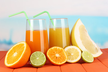 Lots ripe citrus with juices