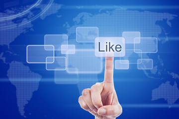 Expression of like on global touch screen