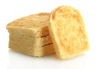 White bread toast, isolated on white