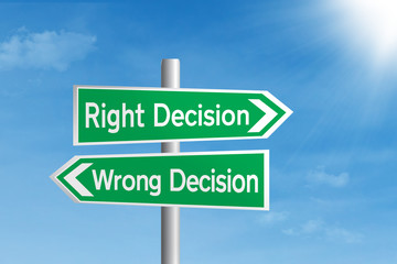 Right decision vs wrong decision
