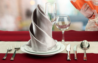 holiday table setting at restaurant