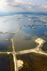 oilfield on lake