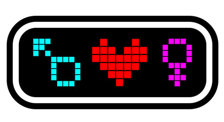 Symbole d& 39 amour de pixel