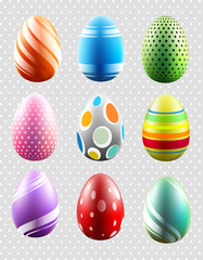 9 different of easter eggs