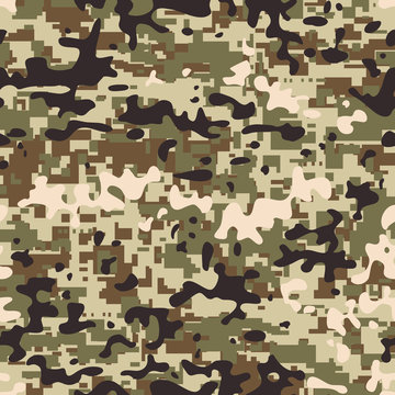 Modern seamless digital multicam pattern camouflage