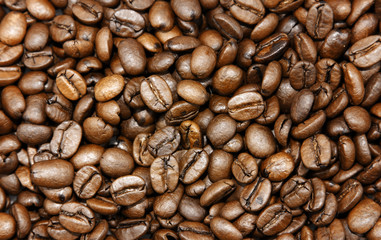 Roasted coffee beans background