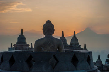 Borobudur temple at sunrise, Java, Indonesia © javarman