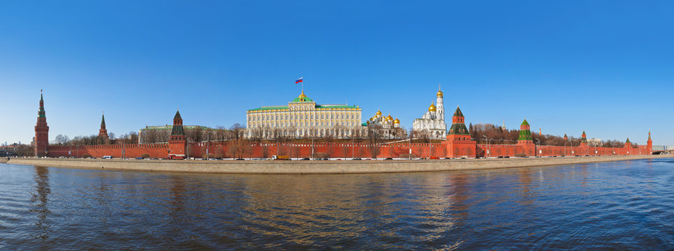 Panorama of Kremlin in Moscow (Russia)
