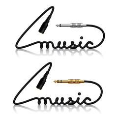 vector jack connectors music calligraphy © Roman Sotola