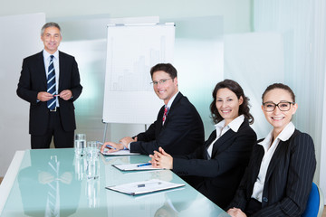Business team holding a meeting