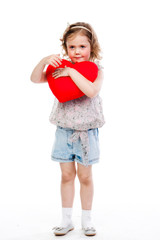 beautiful girl with a teddy heart