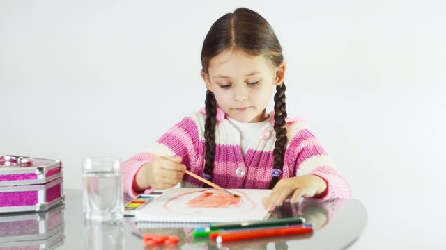 little girl thought about the story picture