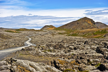 Mountain road on Iceland
