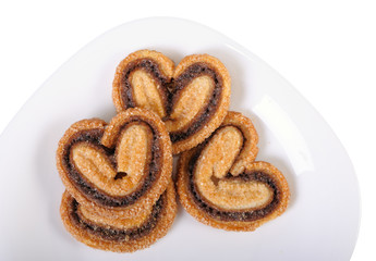Cookie hearts on a plate