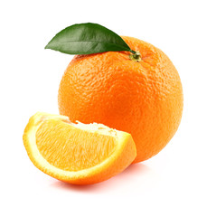 Ripe orange fruit with slice