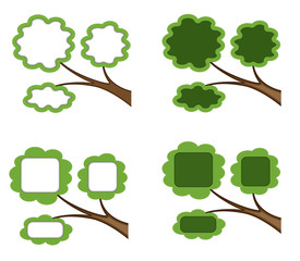 four banners like branches