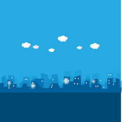 Cartoon Silhouette der Stadt