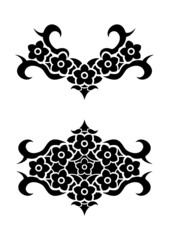 Flowers tribal tattoo set