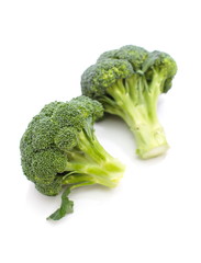 Broccoli on a white