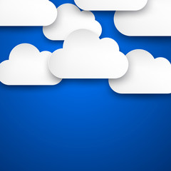 Paper white clouds on blue.