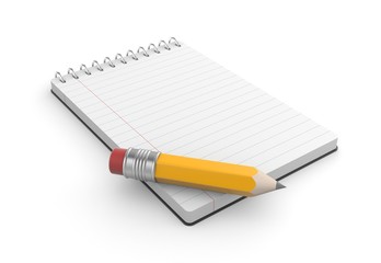 Notepad and pencil