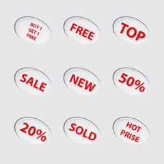 Collection of red sale icons