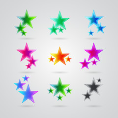 set of colorful stars