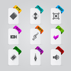 collection of file extension detailed icons
