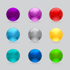 shiny balls different colors