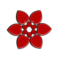 Flower of red hearts