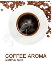 coffee cup and beans