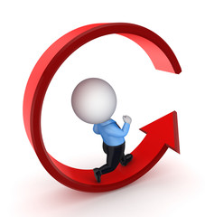 Jogging in place concept.