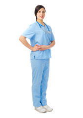 Young successful doctor isolated